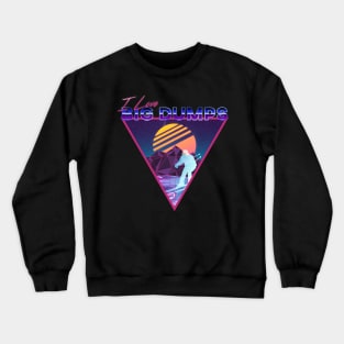 Retro Vaporwave Ski Mountain | I Love Big Dumps | Shirts, Stickers, and More! Crewneck Sweatshirt